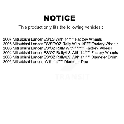 Brake Drum Shoes Spring And Cylinders Rear Kit For Mitsubishi Lancer