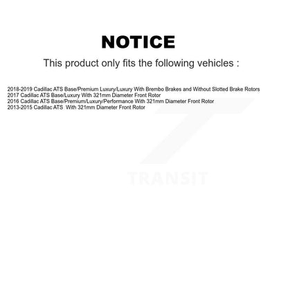 Disc Brake Rotors And Semi-Metallic Pads Front Kit For Cadillac ATS
