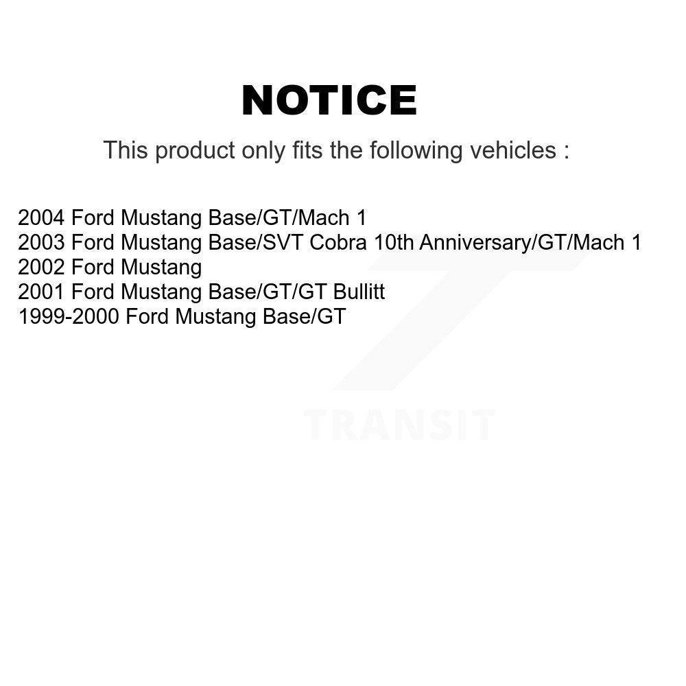 Disc Brake Rotors And Semi-Metallic Pads Front Kit For Ford Mustang