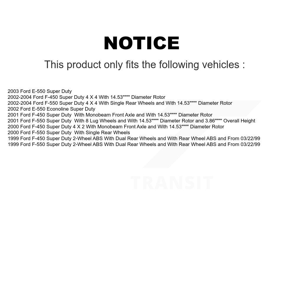 Brake Rotors & Semi-Metallic Pad Front Kit For Ford E-550 Super Duty F-450 F-550