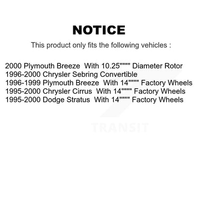 Brake Rotor Semi-Metallic Pad Front Kit For Chrysler Sebring Cirrus Dodge Breeze