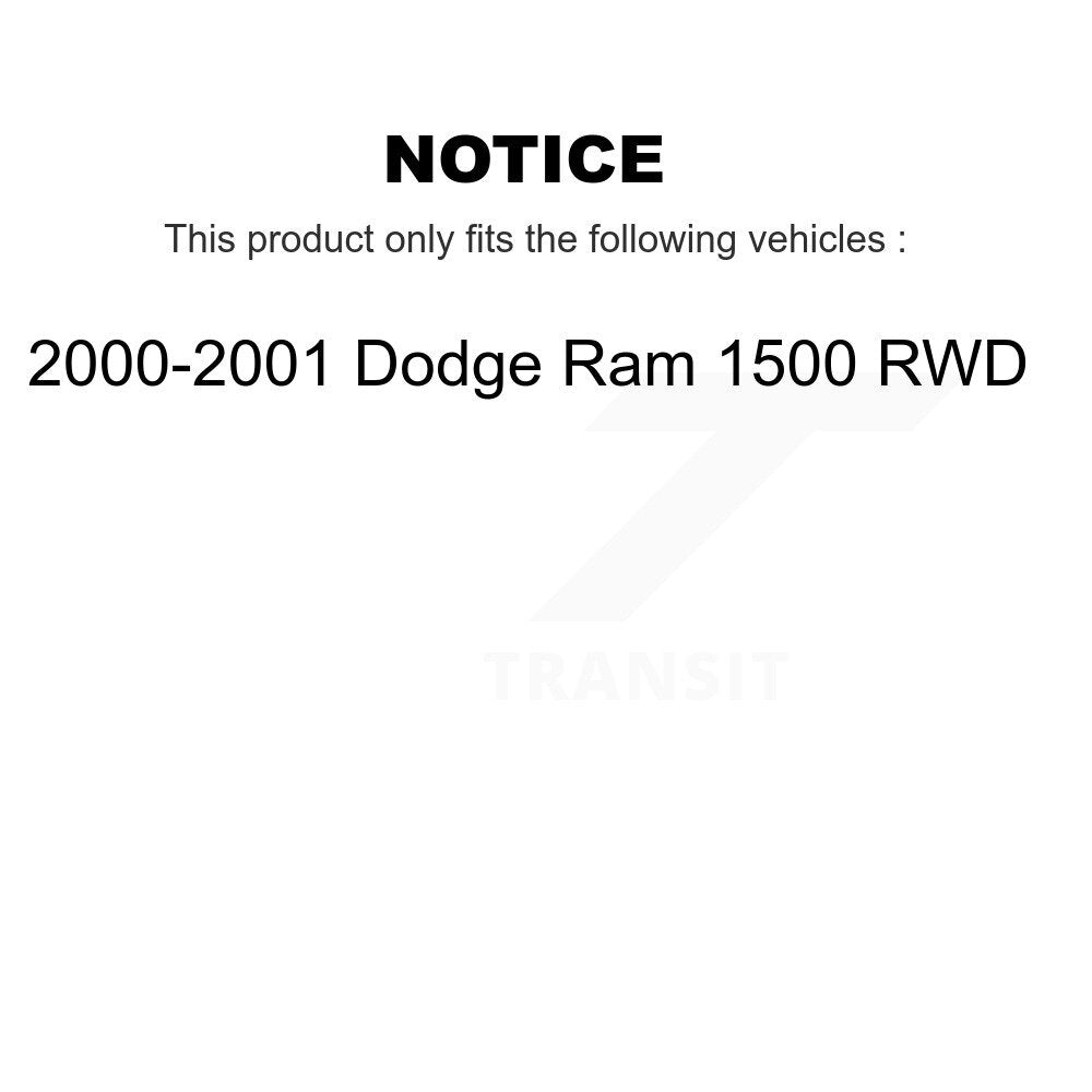 Disc Brake Rotors & Semi-Metallic Pad Front Kit For 2000-2001 Dodge Ram 1500 RWD