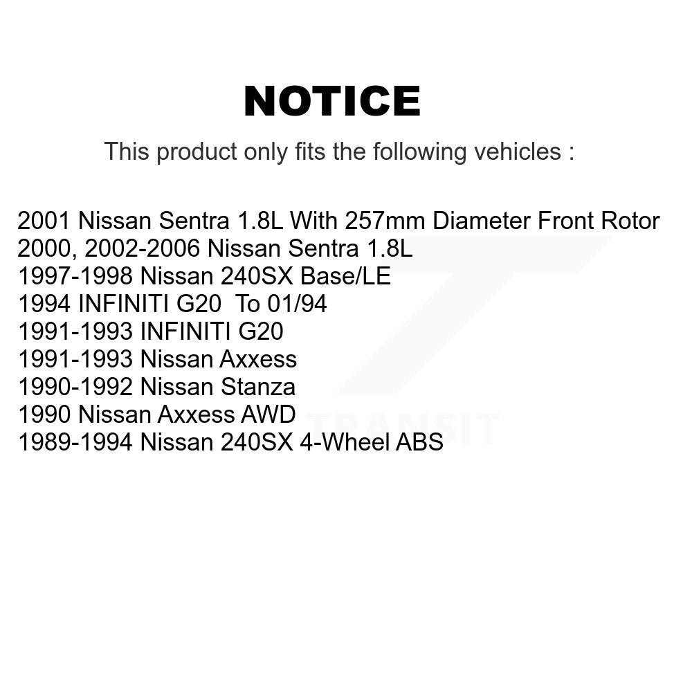 Brake Rotors & Semi-Metallic Pad Front Kit For Nissan Sentra 240SX Axxess Stanza