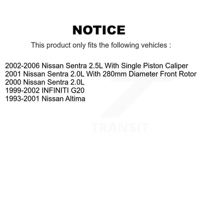 Brake Rotors & Semi-Metallic Pad Front Kit For Nissan Sentra Altima INFINITI G20