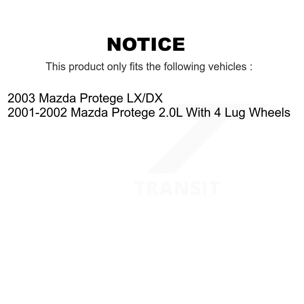 Disc Brake Rotors And Semi-Metallic Pads Front Kit For Mazda Protege