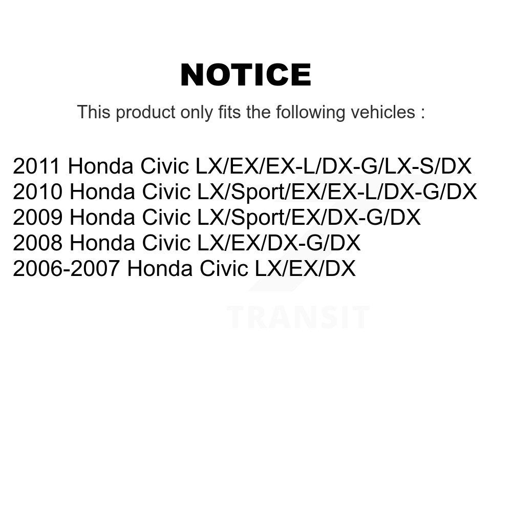 Disc Brake Rotors And Semi-Metallic Pads Front Kit For Honda Civic