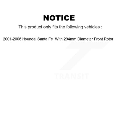 Disc Brake Rotors And Semi-Metallic Pads Front Kit For Hyundai Santa Fe