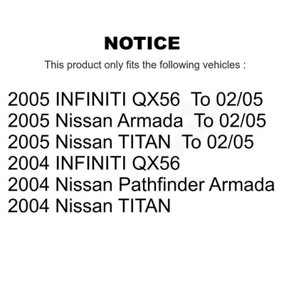 Brake Rotors Semi-Metallic Pad Front Kit For Nissan TITAN Pathfinder Armada QX56