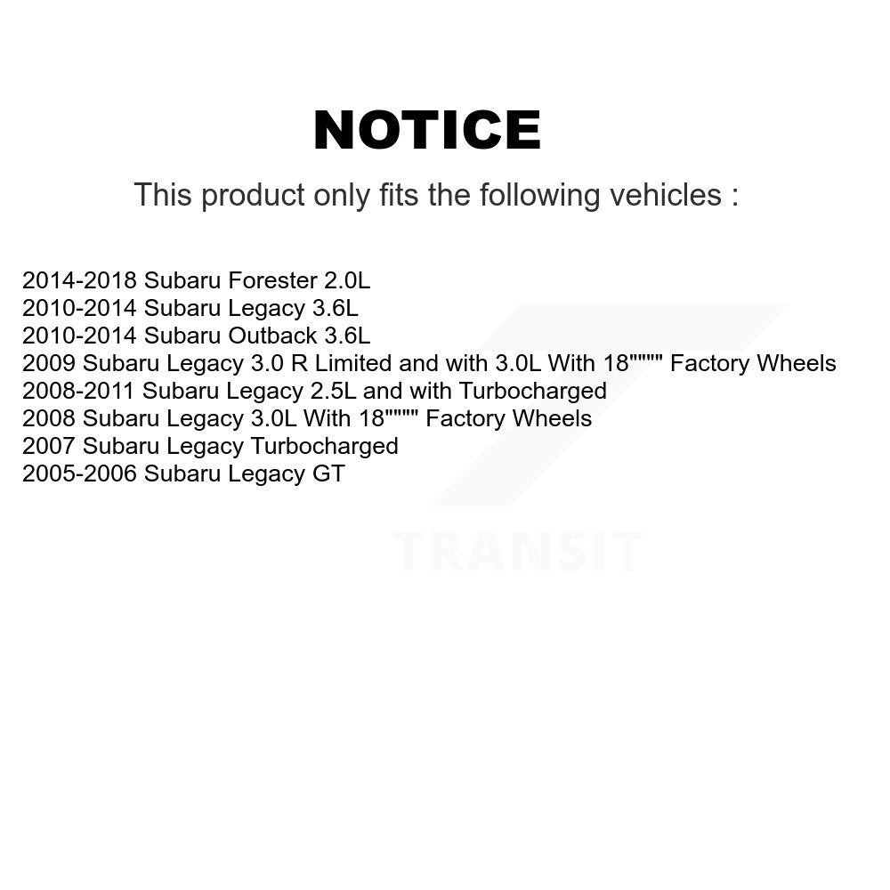 Disc Brake Rotors Semi-Metallic Pad Front Kit For Subaru Forester Outback Legacy