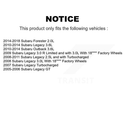 Disc Brake Rotors Semi-Metallic Pad Front Kit For Subaru Forester Outback Legacy