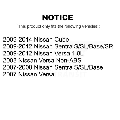 Disc Brake Rotors And Semi-Metallic Pads Front Kit For Nissan Versa Sentra Cube