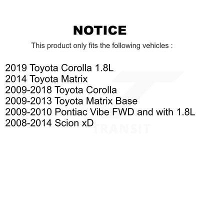 Brake Rotor & Semi-Metallic Pad Front Kit For Toyota Corolla Matrix Pontiac Vibe