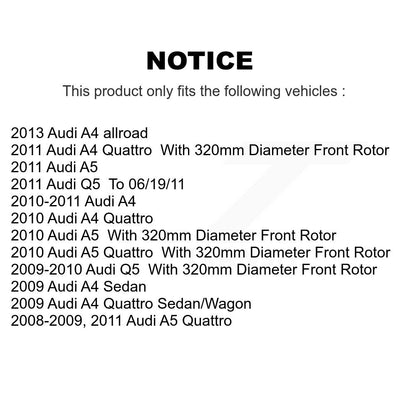 Disc Brake Rotor & Semi-Metallic Pad Front Kit For Audi A4 Quattro Q5 A5 allroad