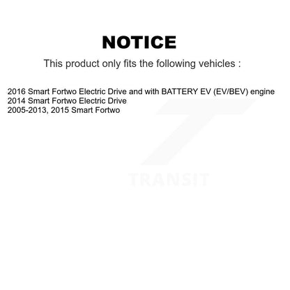 Disc Brake Rotors And Semi-Metallic Pads Front Kit For Smart Fortwo