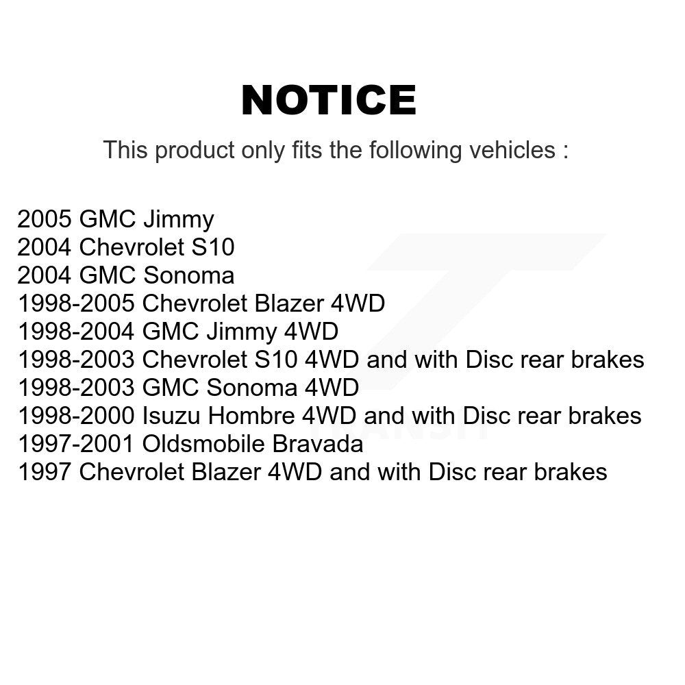 Brake Rotors Semi-Metallic Pad Front Rear Kit For Chevrolet GMC Blazer S10 Jimmy