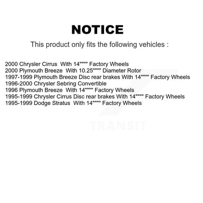 Brake Rotor & Semi-Metallic Pad Front Rear Kit For Chrysler Sebring Cirrus Dodge
