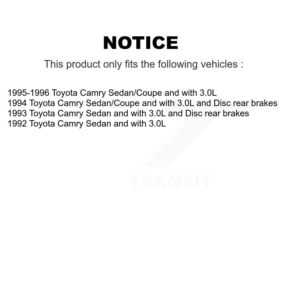 Disc Brake Rotors And Semi-Metallic Pads Front Rear Kit For Toyota Camry