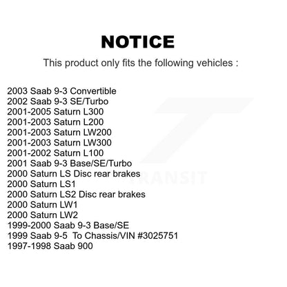 Brake Rotors Semi-Metallic Pad Front Rear Kit For Saab Saturn 9-3 L200 L300 L100