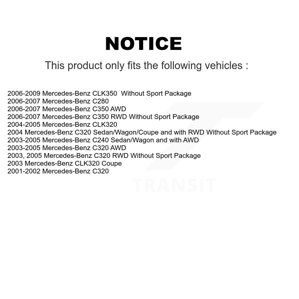 Brake Rotors Semi-Metallic Pad Front Rear Kit For Mercedes-Benz C280 C240 CLK350