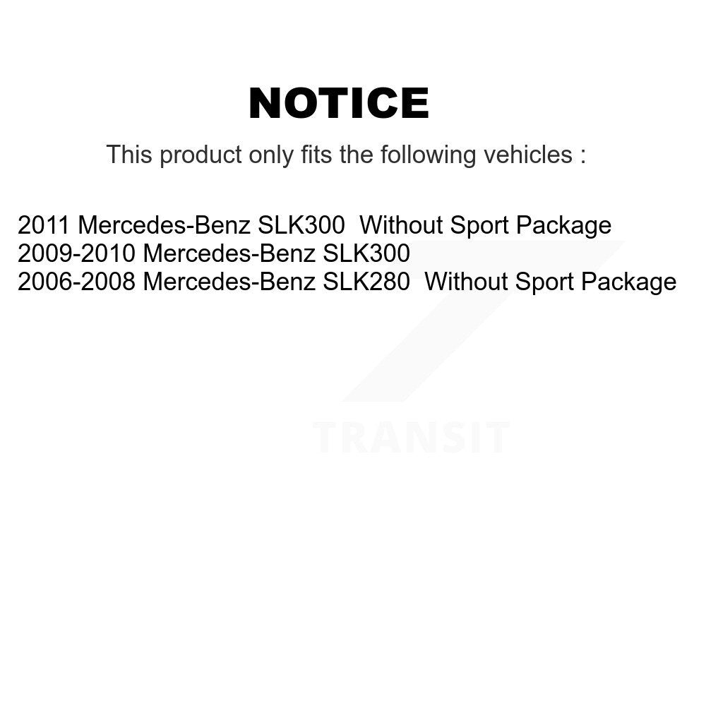 Brake Rotor And Semi-Metallic Pad Front Rear Kit For Mercedes-Benz SLK280 SLK300