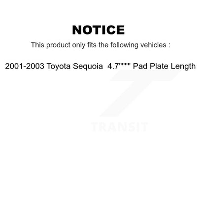Disc Brake Rotors And Semi-Metallic Pads Front Rear Kit For Toyota Sequoia