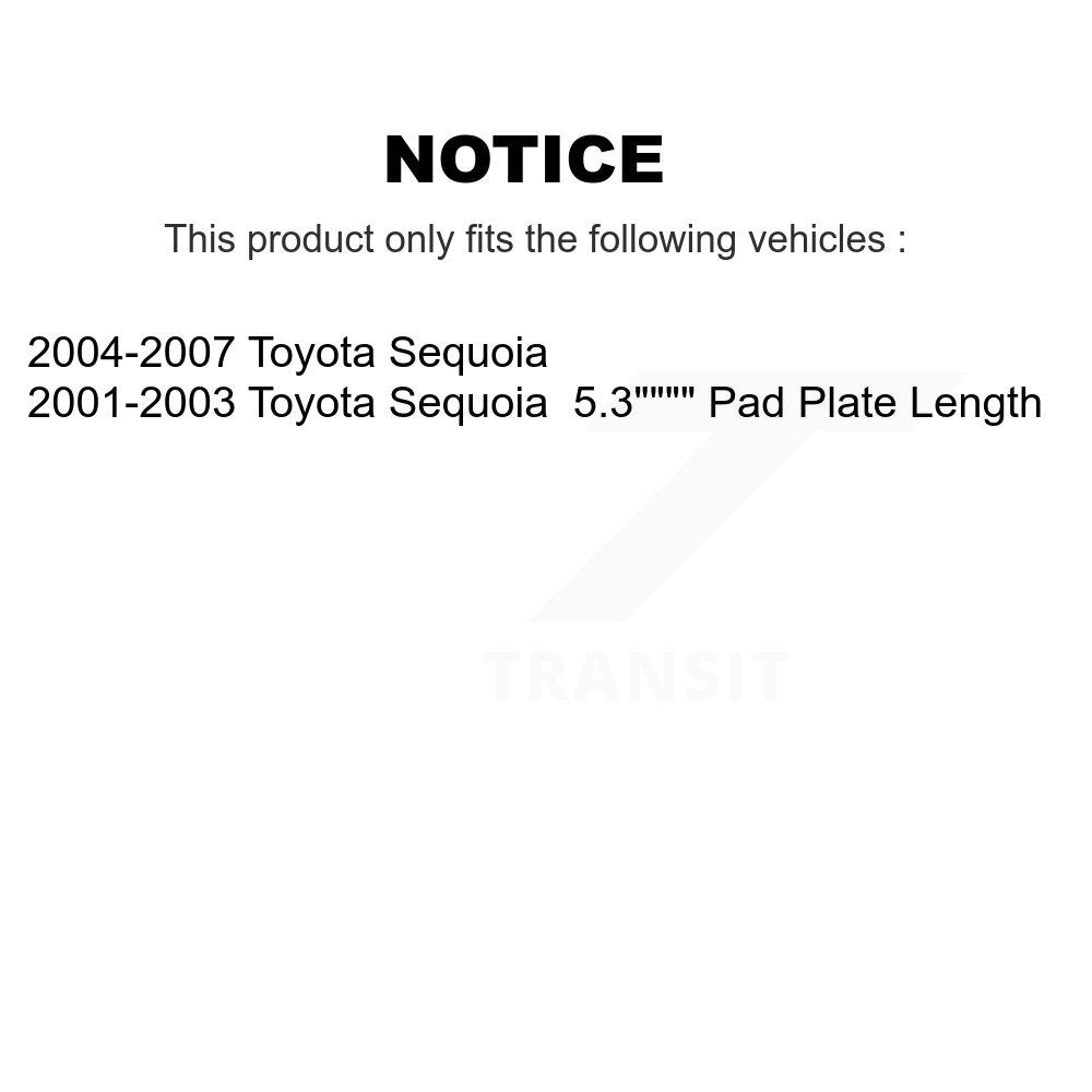 Disc Brake Rotors And Semi-Metallic Pads Front Rear Kit For Toyota Sequoia