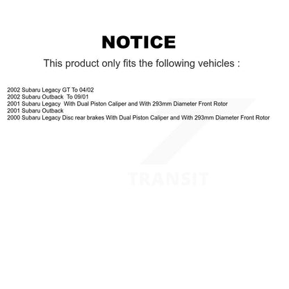 Disc Brake Rotors And Semi-Metallic Pad Front Rear Kit For Subaru Outback Legacy