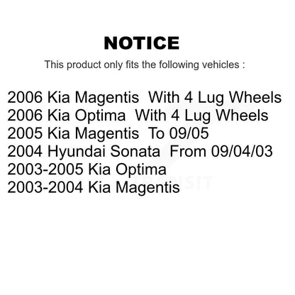Disc Brake Rotors Semi-Metallic Pad Front Rear Kit For Hyundai Sonata Kia Optima