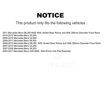 Brake Rotor Semi-Metallic Pad Front Rear Kit For Mercedes-Benz ML350 GL350 GL320