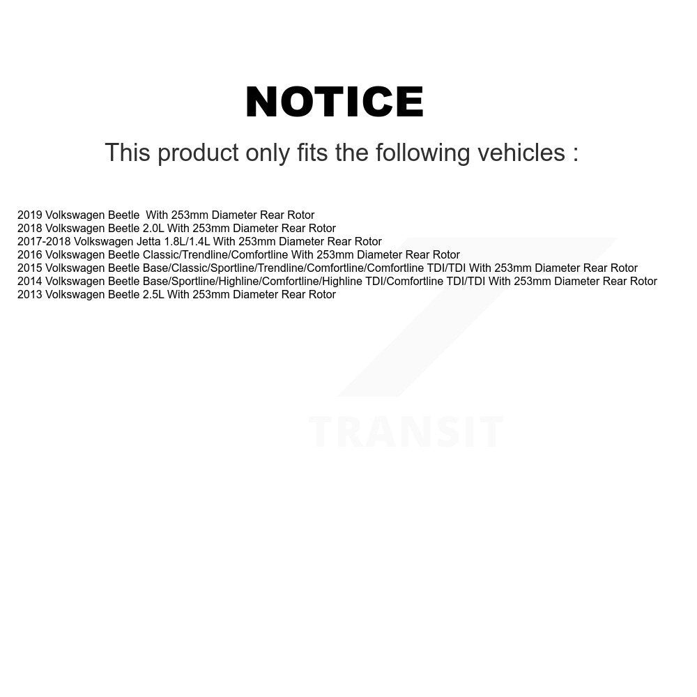 Disc Brake Rotors & Semi-Metallic Pad Front Rear Kit For Volkswagen Jetta Beetle