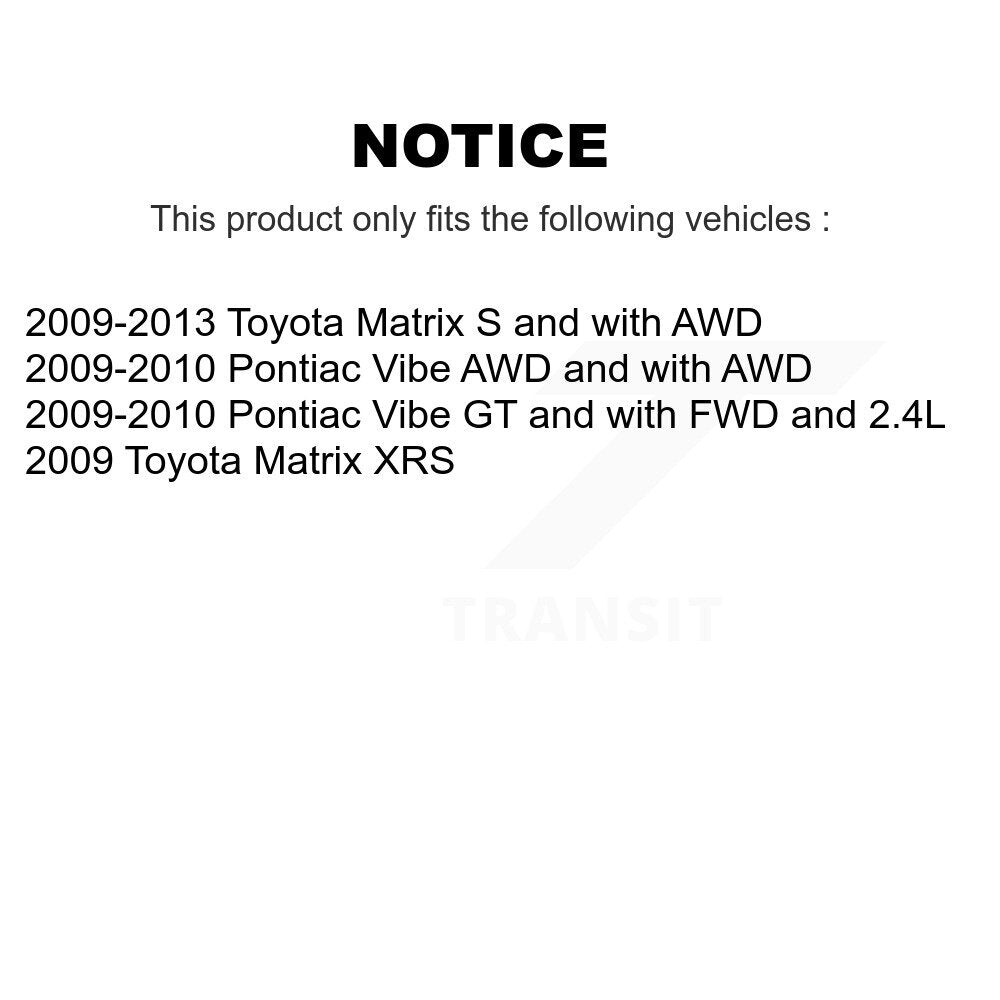 Disc Brake Rotor Semi-Metallic Pad Front Rear Kit For Toyota Matrix Pontiac Vibe