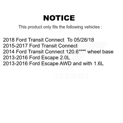Brake Rotor And Semi-Metallic Pad Front Rear Kit For Ford Escape Transit Connect