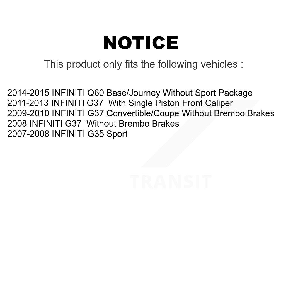 Disc Brake Rotors And Semi-Metallic Pads Front Rear Kit For INFINITI G35 Q60