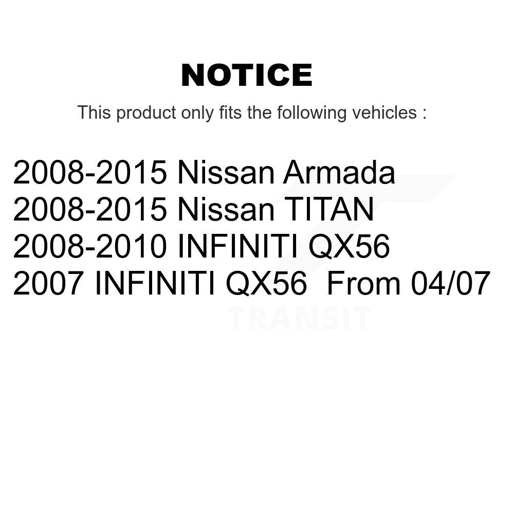 Brake Rotors & Semi-Metallic Pad Front Rear Kit For Nissan TITAN Armada INFINITI