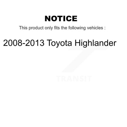 Brake Rotor And Semi-Metallic Pad Front Rear Kit For 2008-2013 Toyota Highlander