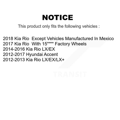Disc Brake Rotor And Semi-Metallic Pad Front Rear Kit For Hyundai Accent Kia Rio