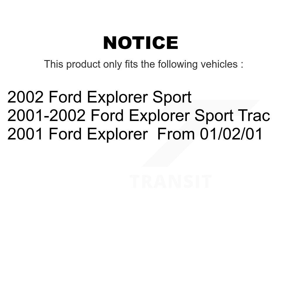 Disc Brake Rotors And Semi-Metallic Pads Rear Kit For Ford Explorer Sport Trac