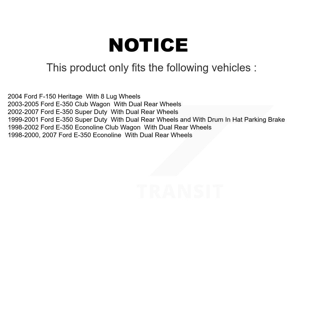 Brake Rotor Semi-Metallic Pad Rear Kit For Ford E-350 Super Duty Econoline F-150