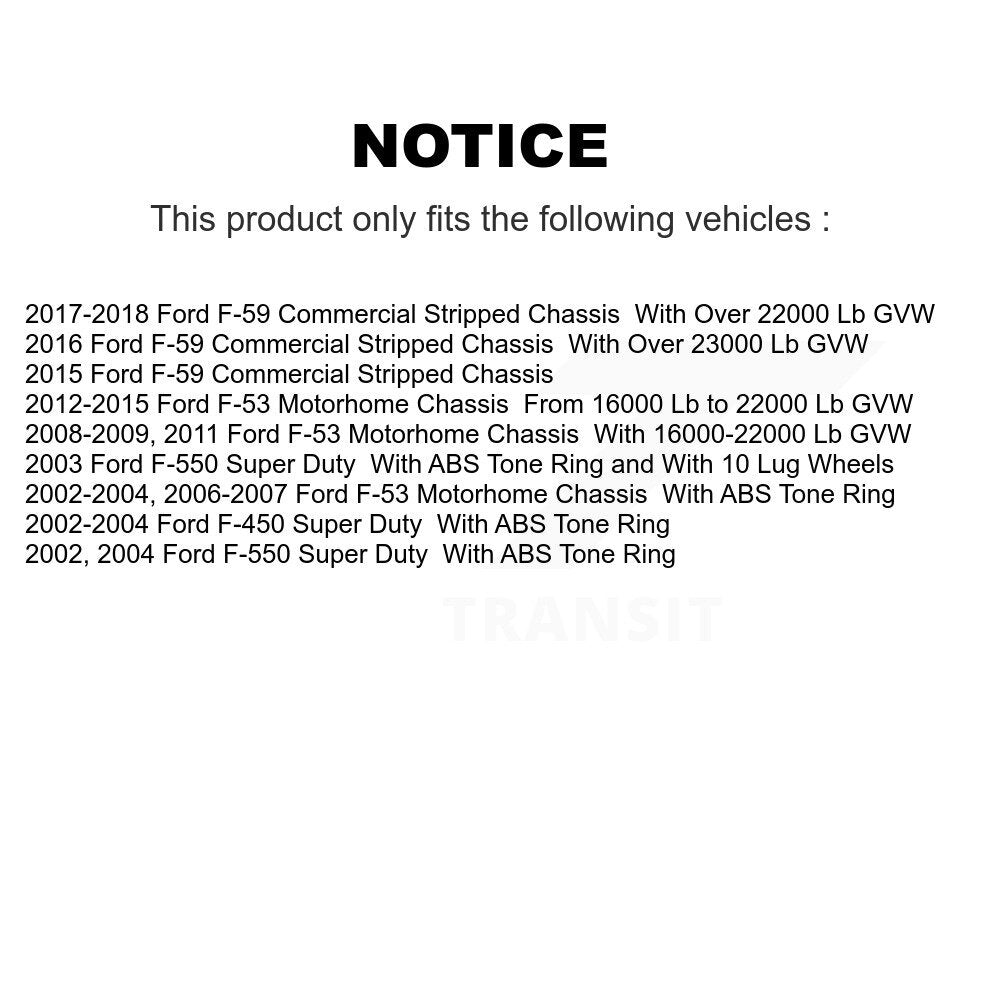 Brake Rotor Semi-Metallic Pad Rear Kit For Ford F-550 Super Duty F-450 F-53 F-59