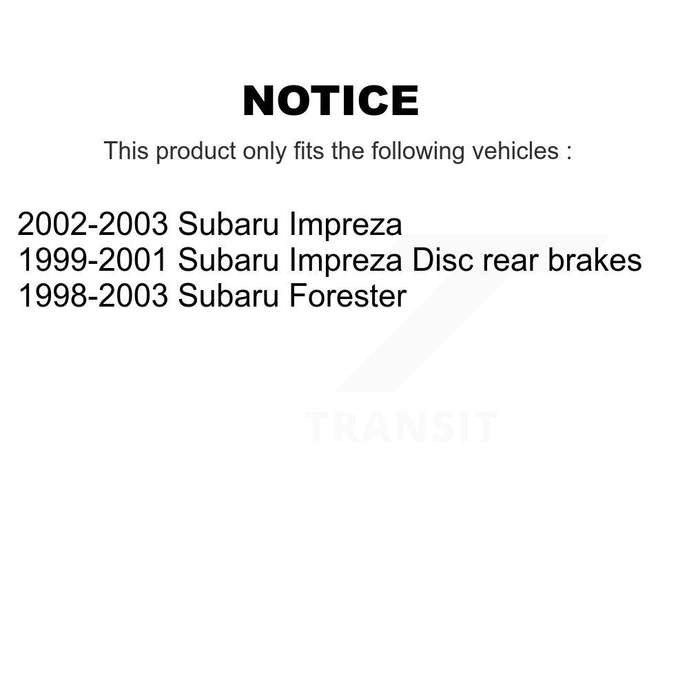 Disc Brake Rotors And Semi-Metallic Pads Rear Kit For Subaru Forester Impreza