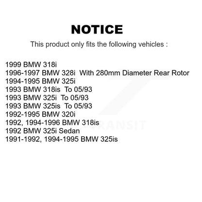 Brake Rotor & Semi-Metallic Pad Rear Kit For BMW 325i 328i 325is 318is 320i 318i