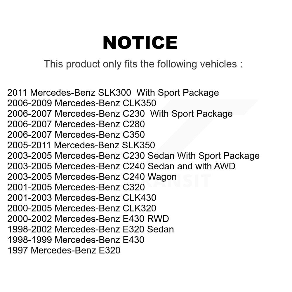 Brake Rotor Semi-Metallic Pad Rear Kit For Mercedes-Benz C230 SLK350 CLK320 E320