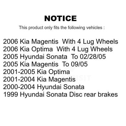 Brake Rotors & Semi-Metallic Pad Rear Kit For Hyundai Sonata Kia Optima Magentis