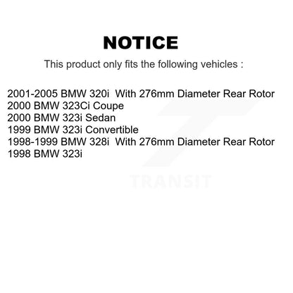 Disc Brake Rotors And Semi-Metallic Pads Rear Kit For BMW 320i 323i 328i 323Ci