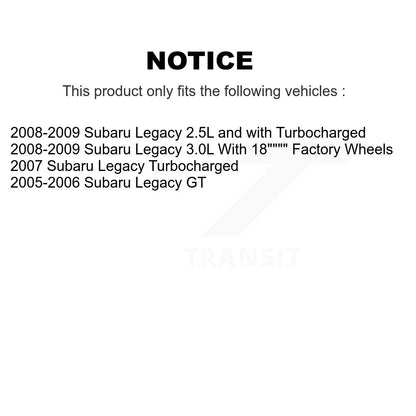 Disc Brake Rotors And Semi-Metallic Pads Rear Kit For Subaru Legacy