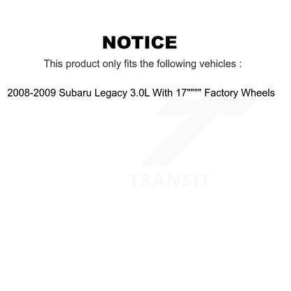 Brake Rotor Semi-Metallic Pad Rear Kit For Subaru Legacy With 17" Factory Wheels