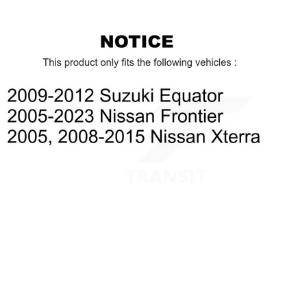 Brake Rotor Semi-Metallic Pad Rear Kit For Nissan Frontier Xterra Suzuki Equator