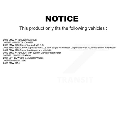 Disc Brake Rotor & Semi-Metallic Pad Rear Kit For BMW 328i xDrive X1 328xi 325xi