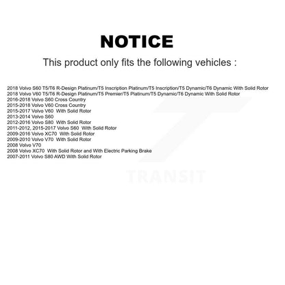 Brake Rotors Semi-Metallic Pad Rear Kit For Volvo XC70 S60 V60 S80 Cross Country