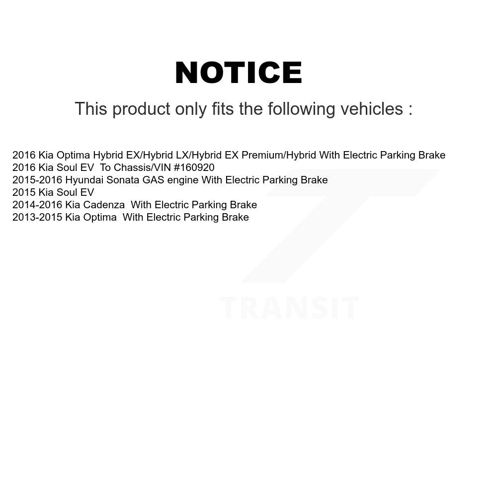 Brake Rotor And Semi-Metallic Pad Rear Kit For Kia Optima Hyundai Sonata Soul EV